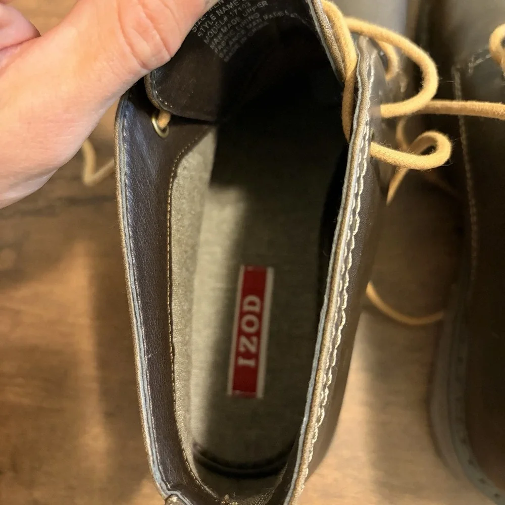 IZOD Mens Chukka Boots Size 8M Brown Lace Up Ankle Desert Boots M1703